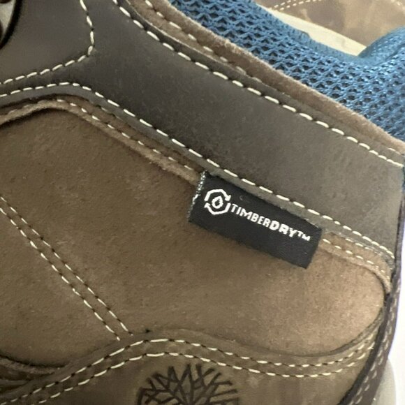 Timberland Women's 7.5 Med Mt. Maddsen Mid Waterproof Hiking Boots Brown Blue - Picture 12 of 14